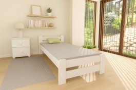 Zvýšená postel z masivu Halina 80x200 cm - bílá + rošt ZDARMA produkt