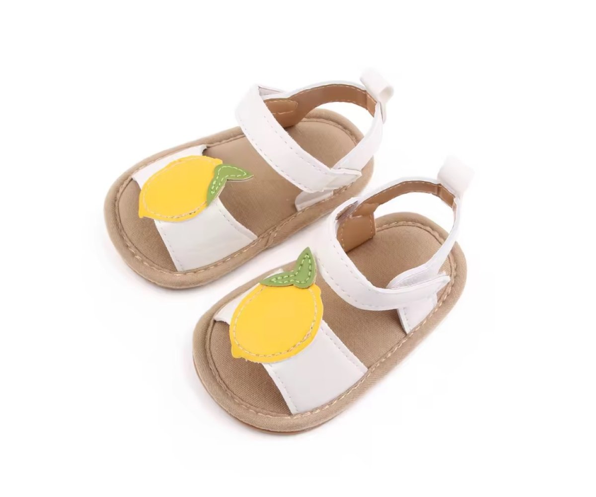 Sandálky 0-6 měsíců / D2611-2 / bílá s citrónkem