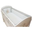 Ochranný mantinel do postieľky - sivá + biele srdce