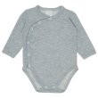 Dojčenské bavlnené body celoprepínací - sivý melír 62