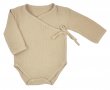 Dojčenské mušelínové bavlnené body - svetlo béžové