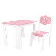 Stol a stolička operka - mrak bielo-růžová