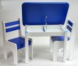 Stol a dve stoličky K1 modrá