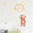 Detská samolepiaca dekorácia na stenu / Medvedík vo hviezdach