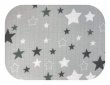 Plienka bavlna potlač biele hviezdičky na šedom