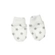 Dojčenské bavlnené rukavičky - sivé hviezdičky
