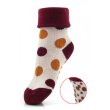 Detské protišmykové ponožky - bordová s bodkami