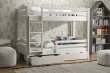 Poschodová posteľ Petr BIS 90/200 cm + šuplíky biela - masív smrek