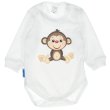 Dojčenské bavlnené body - biela opička 62