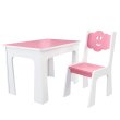 Stol a stolička operka - mrak bielo-růžová