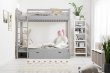 Poschodová posteľ Olivia 90/200 cm siva + šuplík + rošty ZADARMO