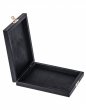 Krabička drevená 17,5x14,9x3 cm čierna - zapínanie