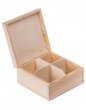 Krabička drevená  na čaj 16,5x16,5x8 cm