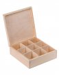 Krabička drevená  na čaj 22,5x22,5x8,2 cm