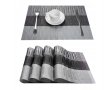 Prestieranie pletené PVC 1 kus - pruh - Čiernosivá