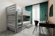 Poschodová posteľ MIKOL 2v1 200x80 cm sivá + rošty ZADARMO