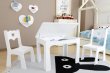 Stôl otvárací + 2 stolička Srdce bílá