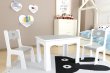 Stol + dve stoličky - srdce šedo-biela