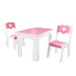 Stol + dve stoličky srdce růžovo-biela