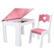 Stôl otvárací + 1 stolička - Srdce ružová