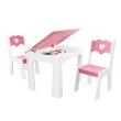 Stôl otvárací + 2 stolička - Srdce ružová