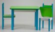 Stol a dve stoličky ST1 modro-zelená