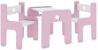 Stol + 2 dve stoličky - hvezda růžová