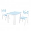 Stol + dve stoličky - auta modro-biela