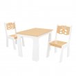 Stol + dve stoličky - méďa bronz-biela