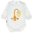 Dojčenské bavlnené body - biela žirafa 56
