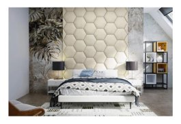 Zvětšit Čalouněný panel Hexagon 3 cm - krémová 01