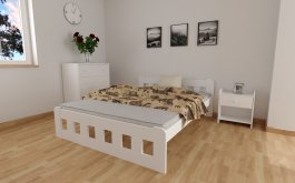 zväčšiť obrázok Zvýšená postel z masívu Nika140 x 200 cm biela + rošt ZADARMO