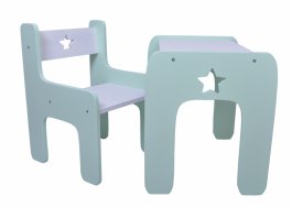 zväčšiť obrázok Stol + stolička hviezda máta