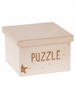 zväčšiť obrázok Drevený box na hračky PUZZLE - 25x25x20 cm