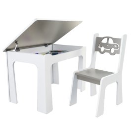 zväčšiť obrázok Stôl otvárací + 1 stolička - Auto sivá
