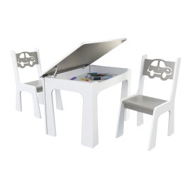zväčšiť obrázok Stôl otvárací + 2 stolička - Auto sivá