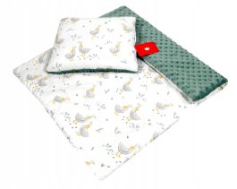 zväčšiť obrázok Vankúšik + deka do kočíka minky - nr.131 / husi