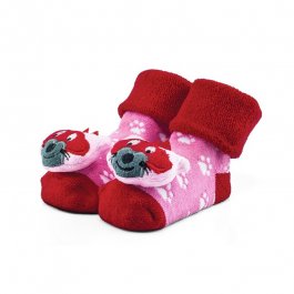 zväčšiť obrázok Dojčenské ponožky s hrkálkou - 6-12 mesiacov liška - růžová