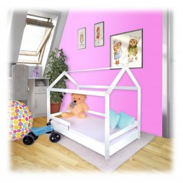zväčšiť obrázok Detská postel domeček bílá 160x80 cm + rošt ZADARMO