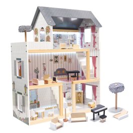 zväčšiť obrázok Drevený domček pre bábiky MDF aj LED + 78 ks nábytku