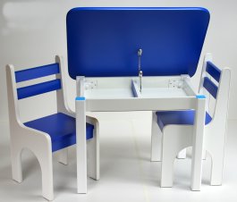 zväčšiť obrázok Stol a dve stoličky K1 modrá