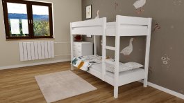 Patrová postel Gino 90x200 cm + rošty ZDARMA - bílá