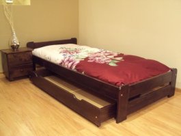 zväčšiť obrázok Zvýšená posteľ Halle 90x200 cm - Orech + matrac Vitality + rošt