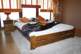 zväčšiť obrázok Zvýšená postel z masivu Halle 140x200 cm dub +rošt ZADARMO