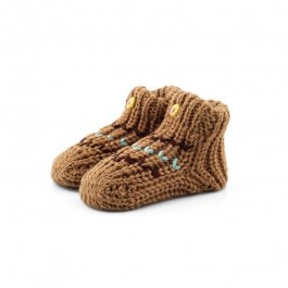 zväčšiť obrázok Dojčenské ponožky pletené 0-6 mesiacov - hnedá