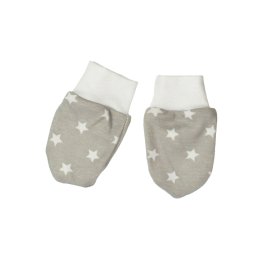 zväčšiť obrázok Dojčenské bavlnené rukavičky - biele hviezdičky