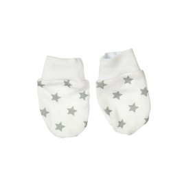 zväčšiť obrázok Dojčenské bavlnené rukavičky - sivé hviezdičky
