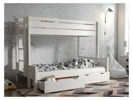 Patrová postel Jára 90/120x200 cm bílá + šuplíky + rošty ZDARMA