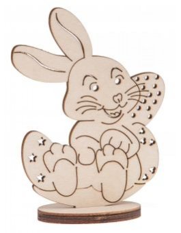 zväčšiť obrázok Veľkonočná drevená dekorácia - Zajačik s vajíčkami