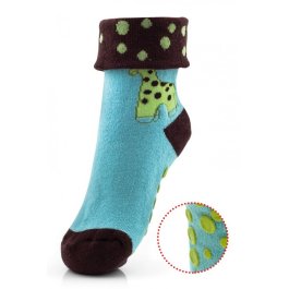 zväčšiť obrázok Detské protišmykové ponožky - modré so žirafou